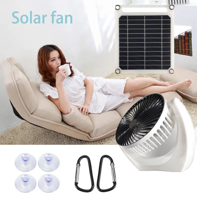 

Portable Solar Panel Multipurpose Solar Powered Fan Outdoor 6W Solar Charger Smart Power Saving