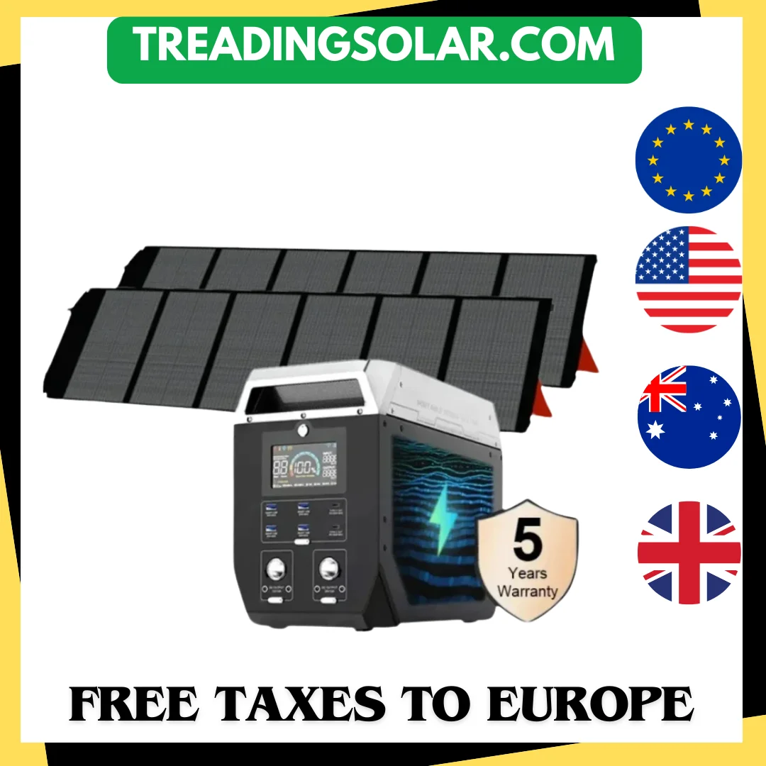 

2000W/2048Wh Portable Power Station 640000mAh 220V LifePo4 Batterie Generator+200W Solar Panel Powerstation Emergency Backup