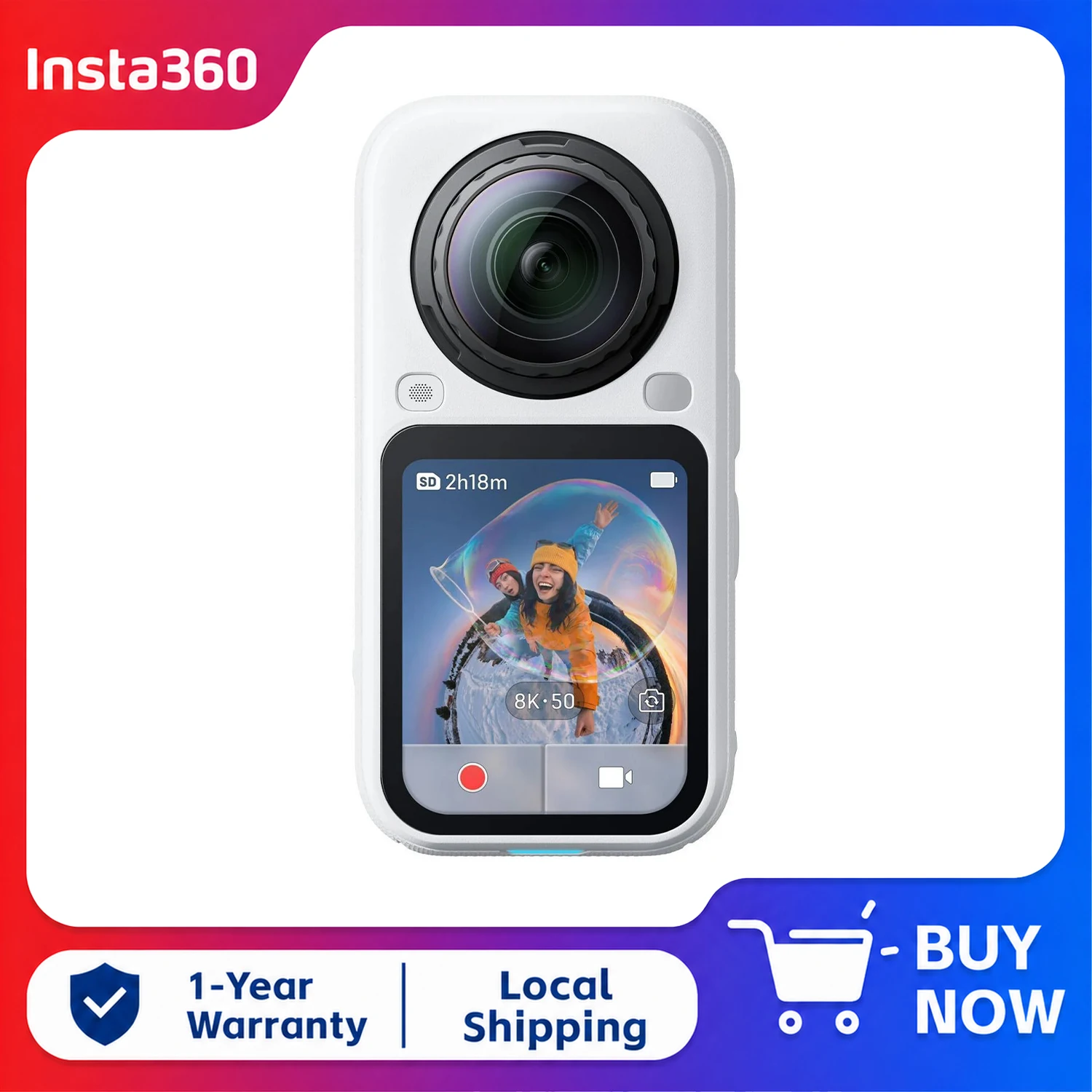Insta360 X6 8K 360° Action Camera, Standard Bundle, Dual 1/1.1