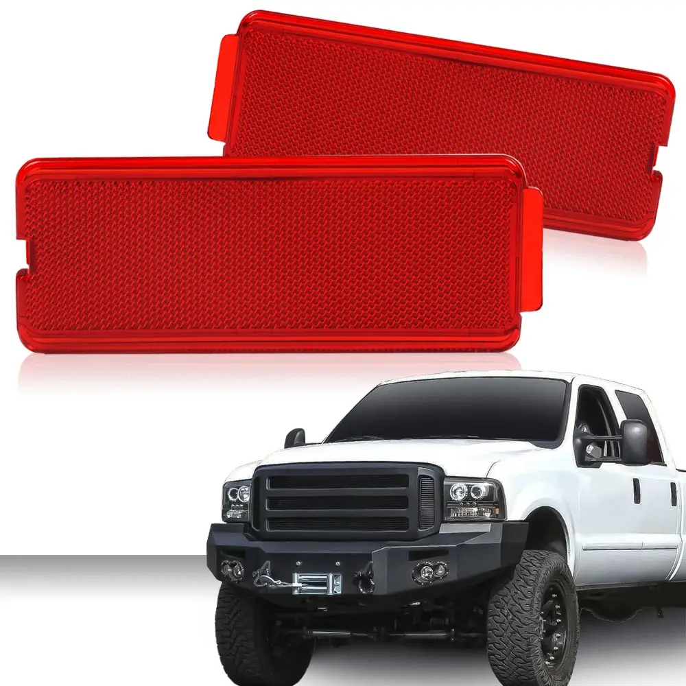 Fit for 99-07 Ford Super Duty F250-F450 2Pcs Front or Rear Door Red Panel Light Reflector