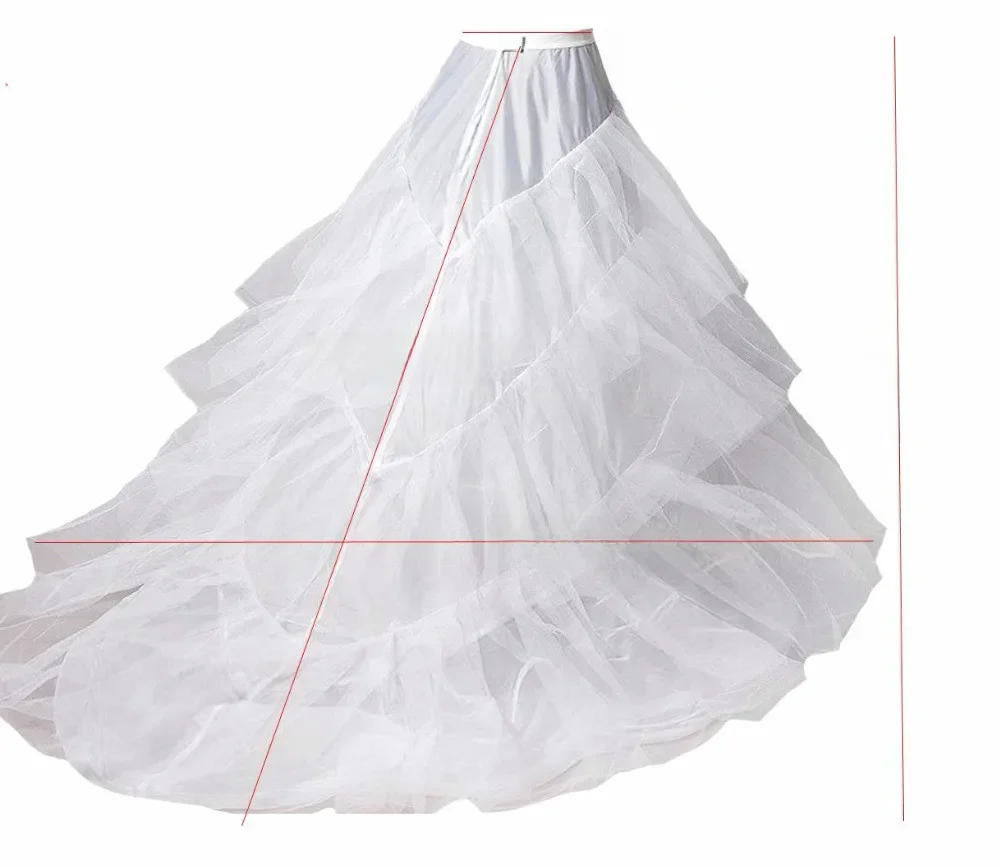Weiß Schwarz Lange Zug Petticoat Für Schwanz Hochzeit Party Kleider Krinoline 3 Hoops Unterrock