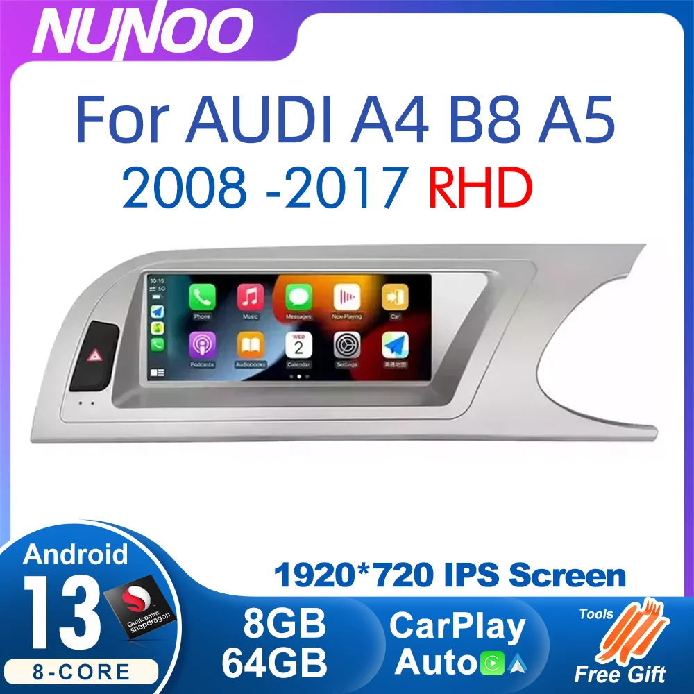 

Android 13 Car Radio Carplay Multimedia Player For Audi A4 B8 A5 2008 -2017 RHD MMI GPS Navigation Screen Stereo DSP Autoradio