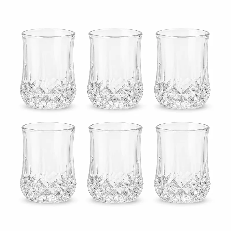 2PCS 210ml Diamond Cut Glass Cups Lead-Free Crystal Drinking Tumbler Multipurpose Coffee Tea Juice Milk Cup Dishwasher Safe Home