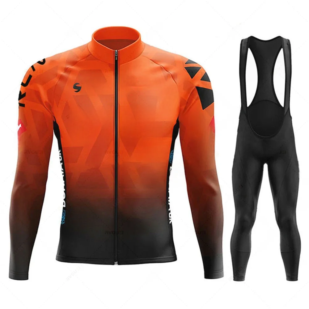 AliExpress RVOUEI New 2025 Rcn Team Autumn Cycling Jersey Set Rvouei Men Long Sleeve Bicycle Clothing MTB Maillot Bike Uniform Bib Ropa Ciclismo
