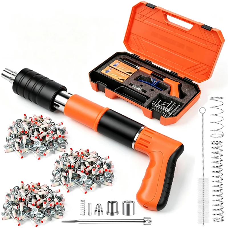 Mini pistola de clavos de acero, remachadora manual, dispositivo de ranurado de alambre para anclaje en paredes y… — oferta en AliExpress