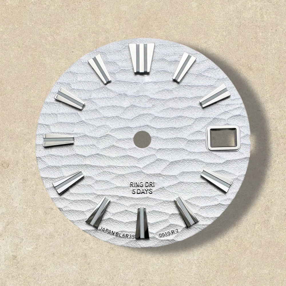 Logo GS 28.5Mm dengan Dial Grand S Cocok Cocok NH35/NH36/4R/7S Gerakan Jepang Gelombang Lumen Hijau Aksesori Jam Tangan Berkualitas Tinggi ﻿