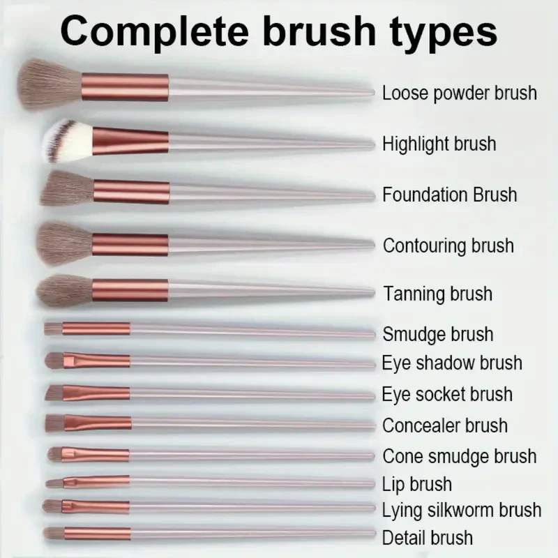 Soft Fluffy Makeup Brushes Set, Premium Eye Shadow Foundation, Escova Cosmética para Mulheres, Sombra Blush, Beleza Make Up Tools, 13Pcs