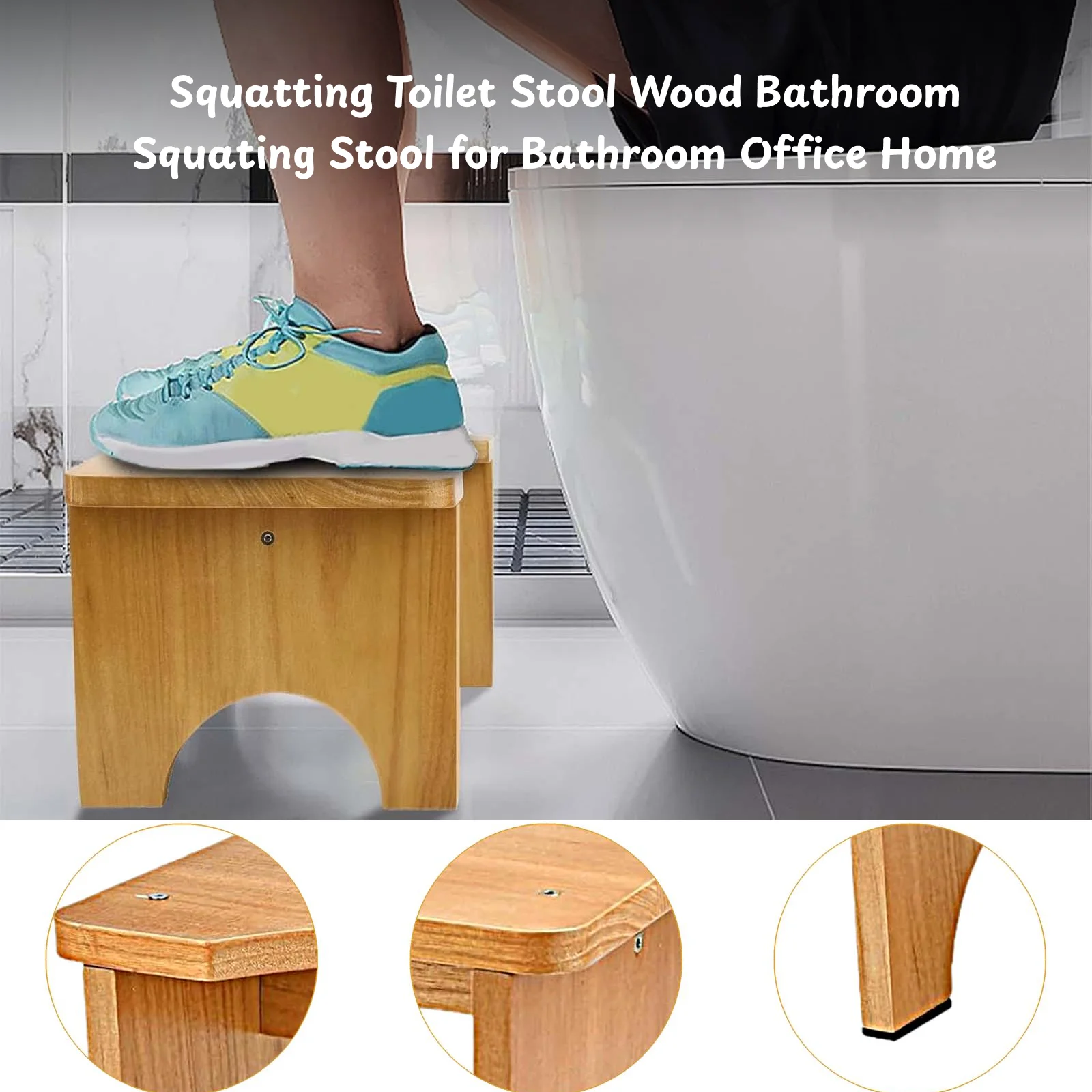 Toilet Stool Squat Foldable,Portable,Non Slip,Assistance Steps,Leg and Feet Support Under Desk Foot Rest Stool for Home Bathroom