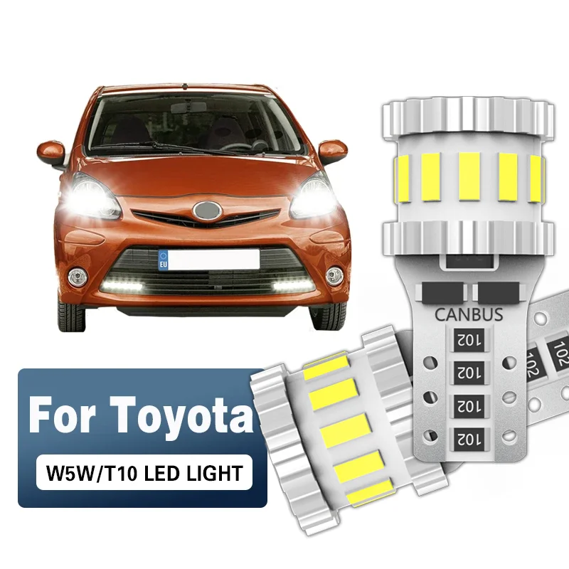 

2x для Toyota Aygo 2005-2014 2006 2007 2008 2009 2010 2011 2012 T10 W5W светодиодные лампы габаритных боковых габаритных огней CANbus