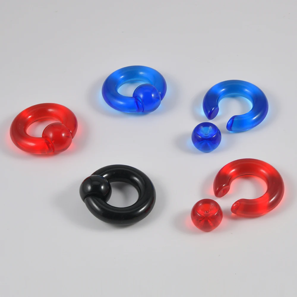 1PC UV Acrylic Captive Bead Ring Big Gauge Septum Clicker Ear Tunnel Plug Ear Gauge Expander Nipple Earring Piercing Jewelry