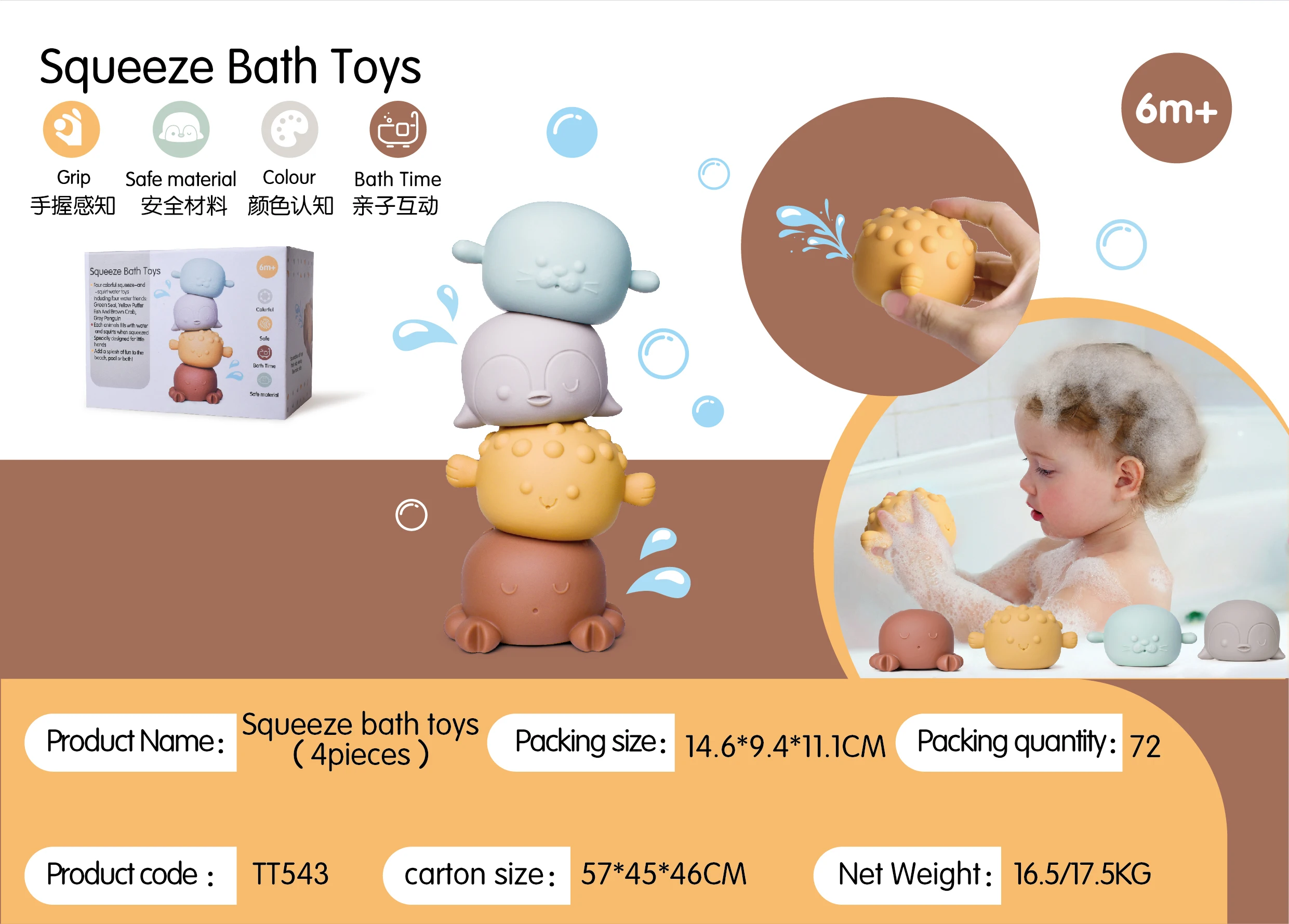 Animaux Pulvérisateurs d'Eau pour Enfant, Jouets Amusants, Interactifs, Parent-Enfant, Cadeaux d'Anniversaire, Jouet de Bain