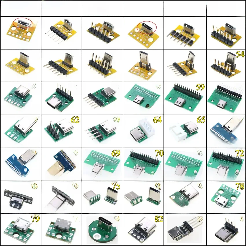 (61-80) Micro Mini rodzaj USB C 2Pin 3.0 2.0 kobieta mężczyzna złącze kabel do ładowania danych Jack płyta testowa z głowica pinowa 90 stopni — zdjęcie 2