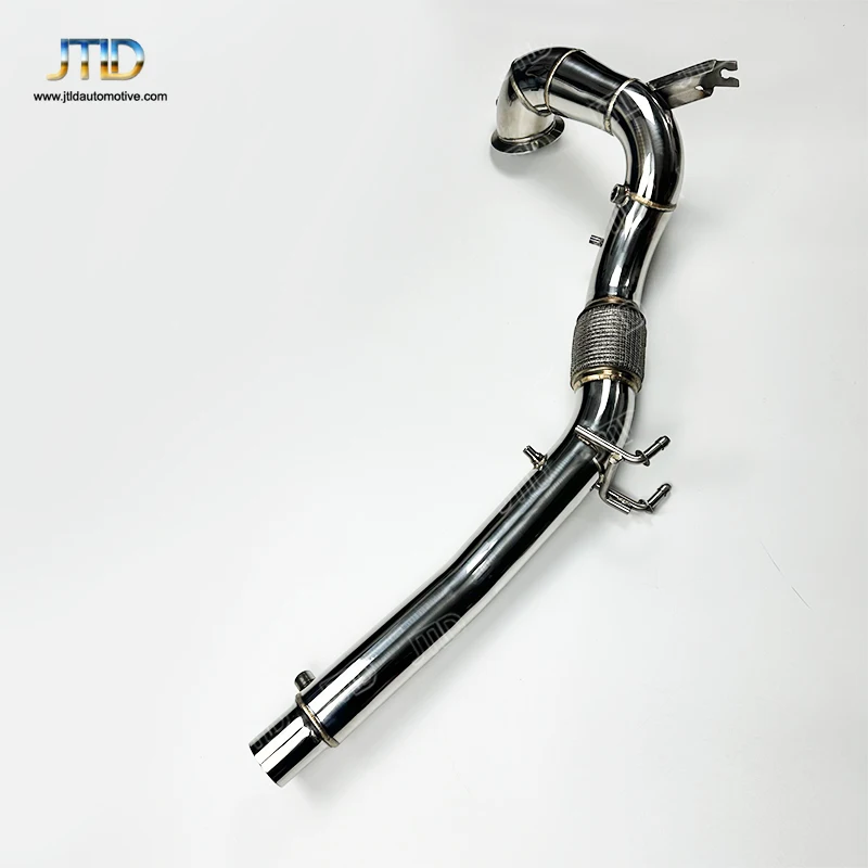 JTLD Hot Sale Stainless Steel Straight Pipe Polishing Exhaust Downpipe For VW GOLF MK8 GTI with OPF