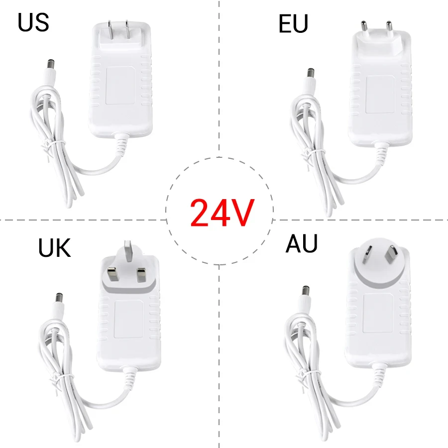 Alimentatore 12V 24V trasformatore adattatore di alimentazione 110V 220V AC a DC adattatore di alimentazione a luce LED 2A 3A EU US UK AU Plug