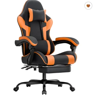 Gamingstoel Ergonomische gamingfauteuil met lendensteun, ademende PU-lederen bureaustoel, comfortabele computerstoel, draagvermogen 2