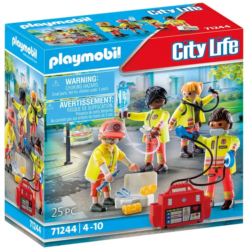 Playmobil original 71244 clicks Gift Boy Girl Toy Man Woman With Box Official Shop Rescue Team