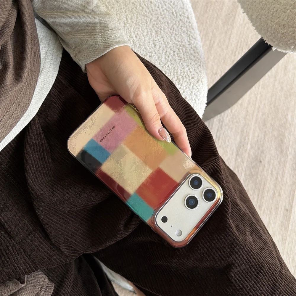 حافظة هاتف فاخرة منقوشة شاملة جديدة، مناسبة لهاتف iPhone 17 Pro، 13، 14، 15، 16 Pro Max أزياء مضادة للسقوط