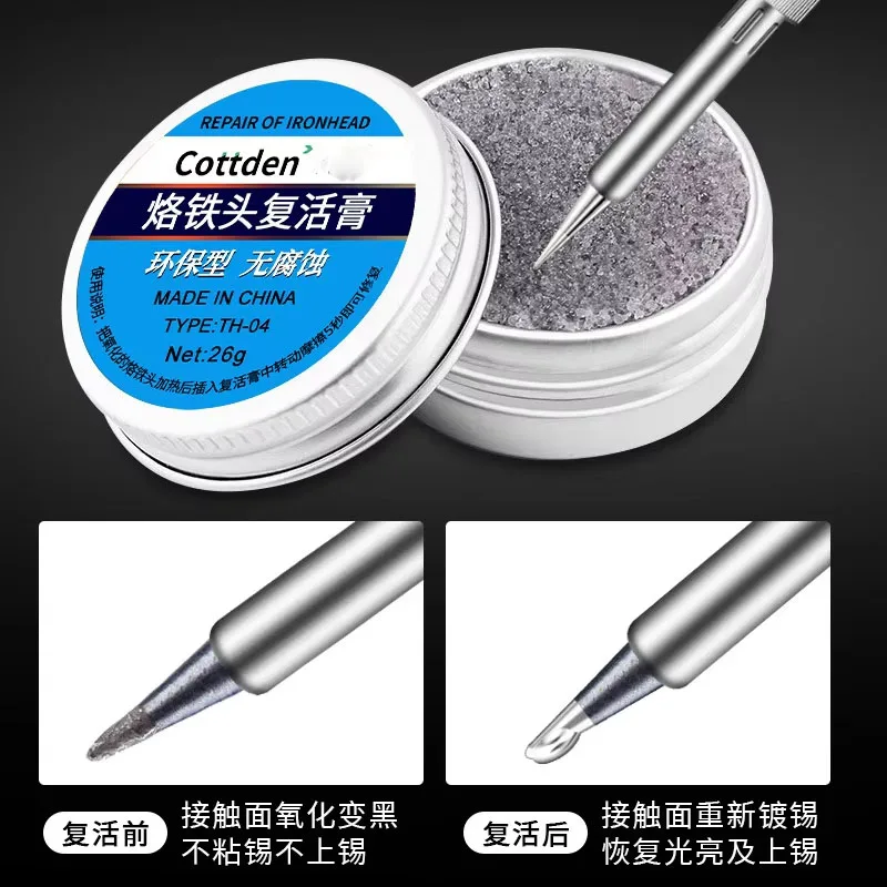 1/2 pièces Crème de nettoyage et de rénovation pour pointe de fer à souder, antiadhésive, activatrice d'oxyde pour la restauration des têtes oxydées
