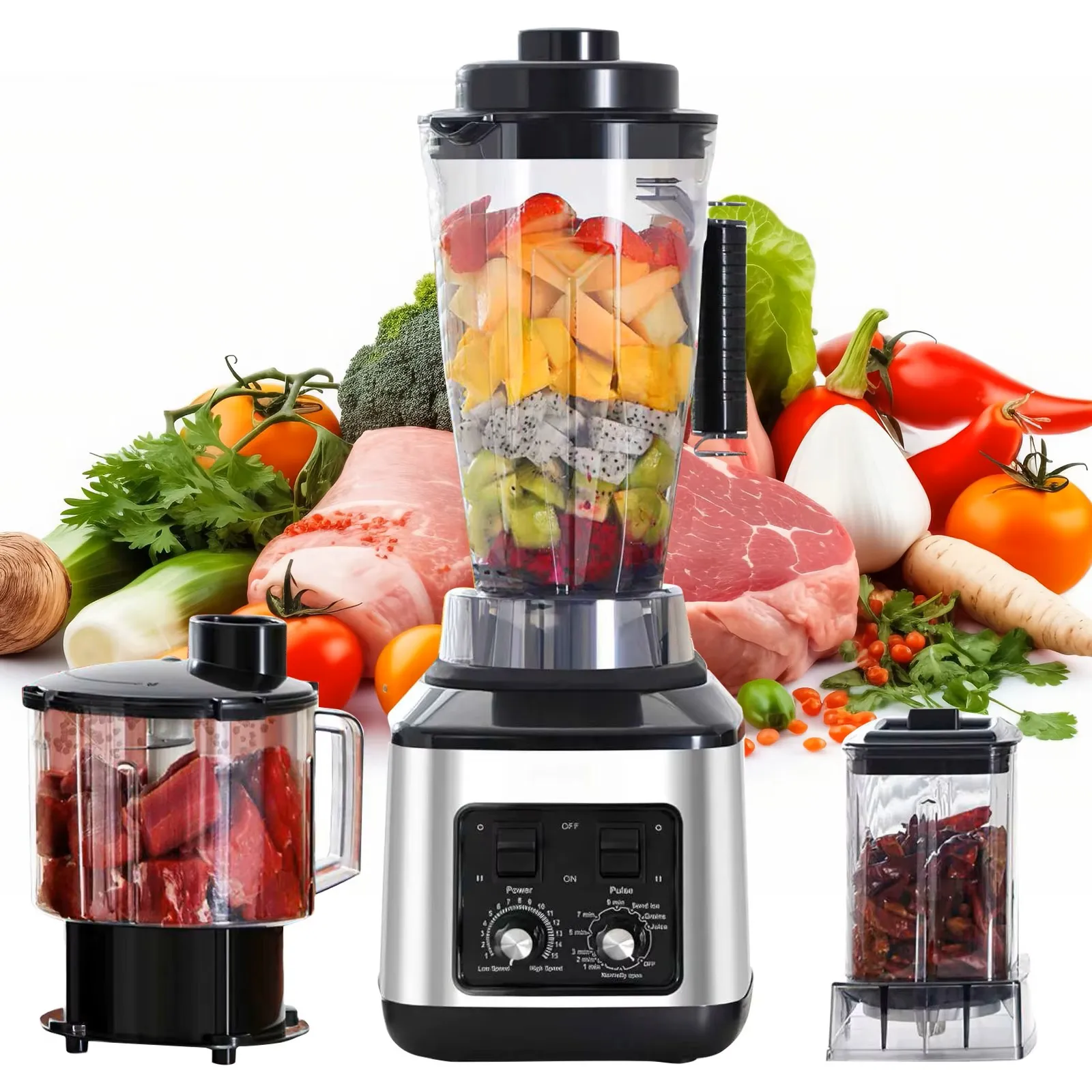 Licuadora Comercial de Alta Potencia de 2000W, Mezcladora Estacionaria, Procesador de Alimentos, para Batidos y Hielo, para Cocina, Libre de BPA
