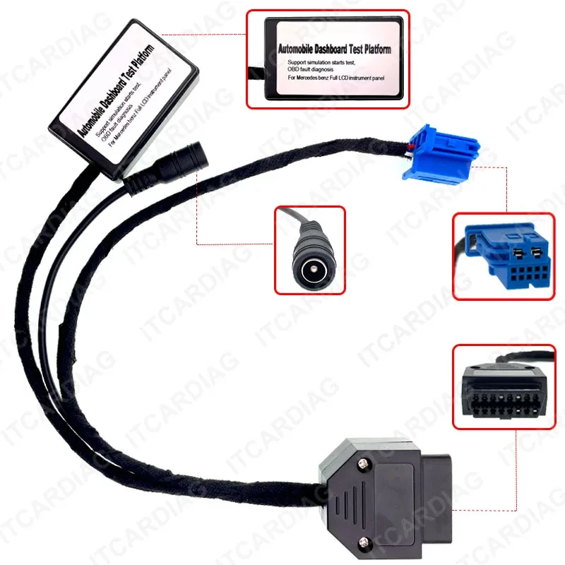 Mercedes-benz tam LCD gösterge paneli simülasyon başlangıç testi OBD arıza teşhis için MB otomobil pano Test platformu kablosu