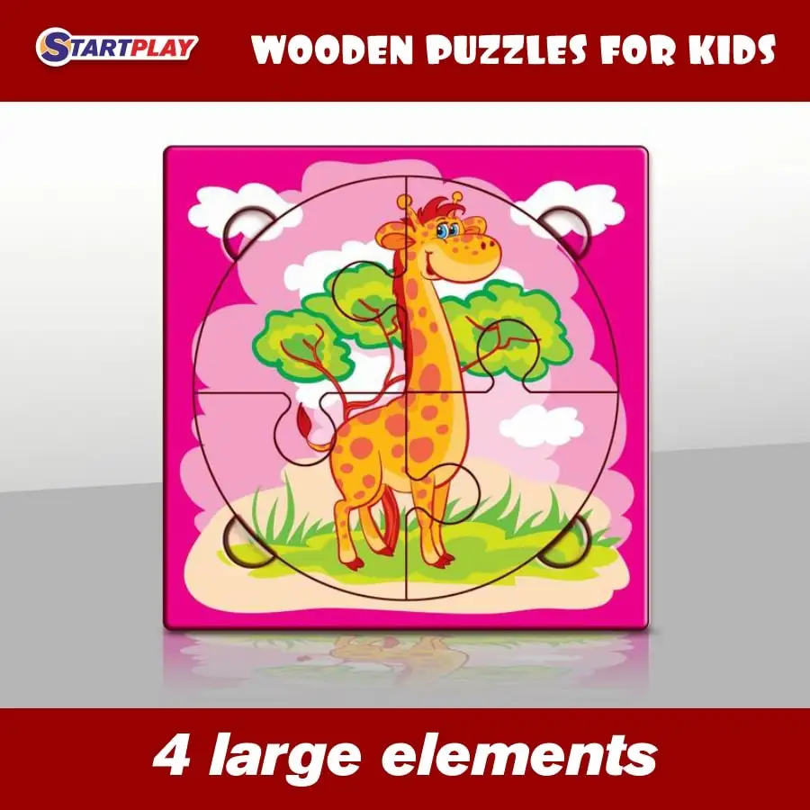 STARTPLAY Puzzles For Toddlers GIRAFFE / Wooden / 4 Elements / 173190 /