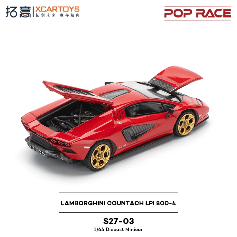 POP RACE 1:64 LAMBORGHINI COUNTACH LPI 800-4 modèle de voiture en alliage moulé sous pression recueillir des ornements cadeau