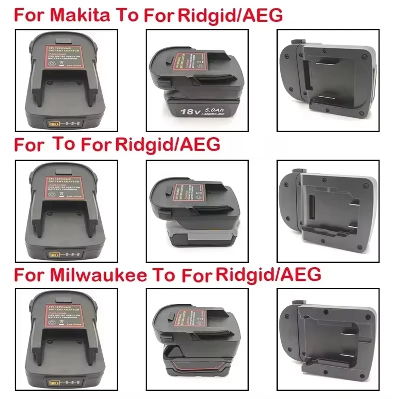 Battery Adapter to Replacement for Dewalt/Makita/Milwaukee Tool,for Makita/Dewalt/Milwaukee Battery to for Ridgid/AEG Tools