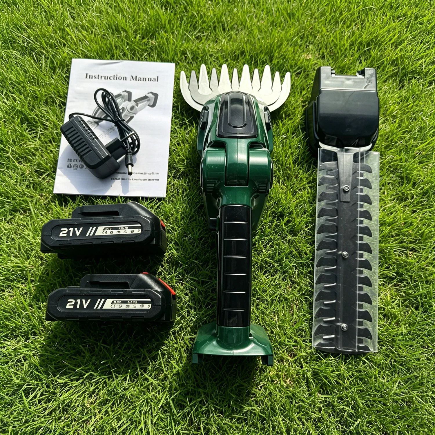 Tondeuse à gazon électrique sans fil, taille-haie portable, coupe-herbe et taille-arbustes, outils de jardinage avec 2 batteries