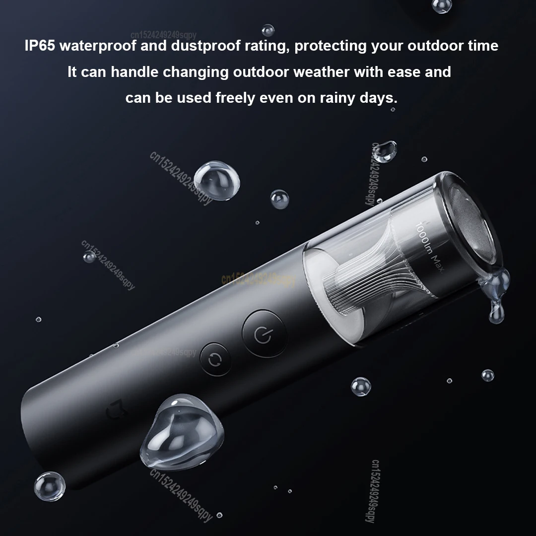 Xiaomi Mijia Multi-function Portable Flashlight 1000LM IP65 Waterproof High brightness flashlight for outdoor camping