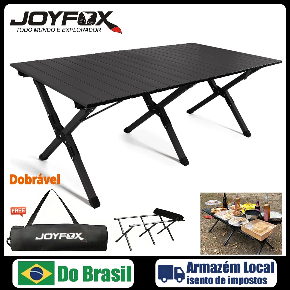 Joyfox Mesa Dobrável Para Camping Garden Mesa Portatil Acampamentos Churrascos Piqueniques Com Bolsa De Armazenamento 120cm