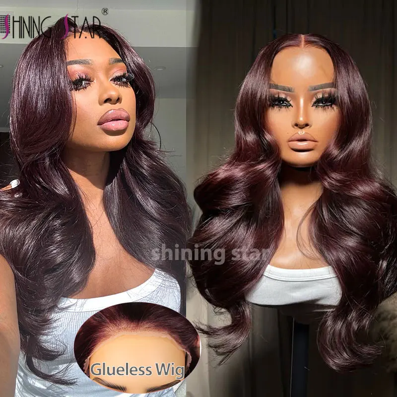 

Glueless Wig 9X6 Lace Frontal Wig Colored Burgundy Blonde Hd Lace Frontal Wigs Body Wave Wear And Go Human Hair Wig Melt Skins