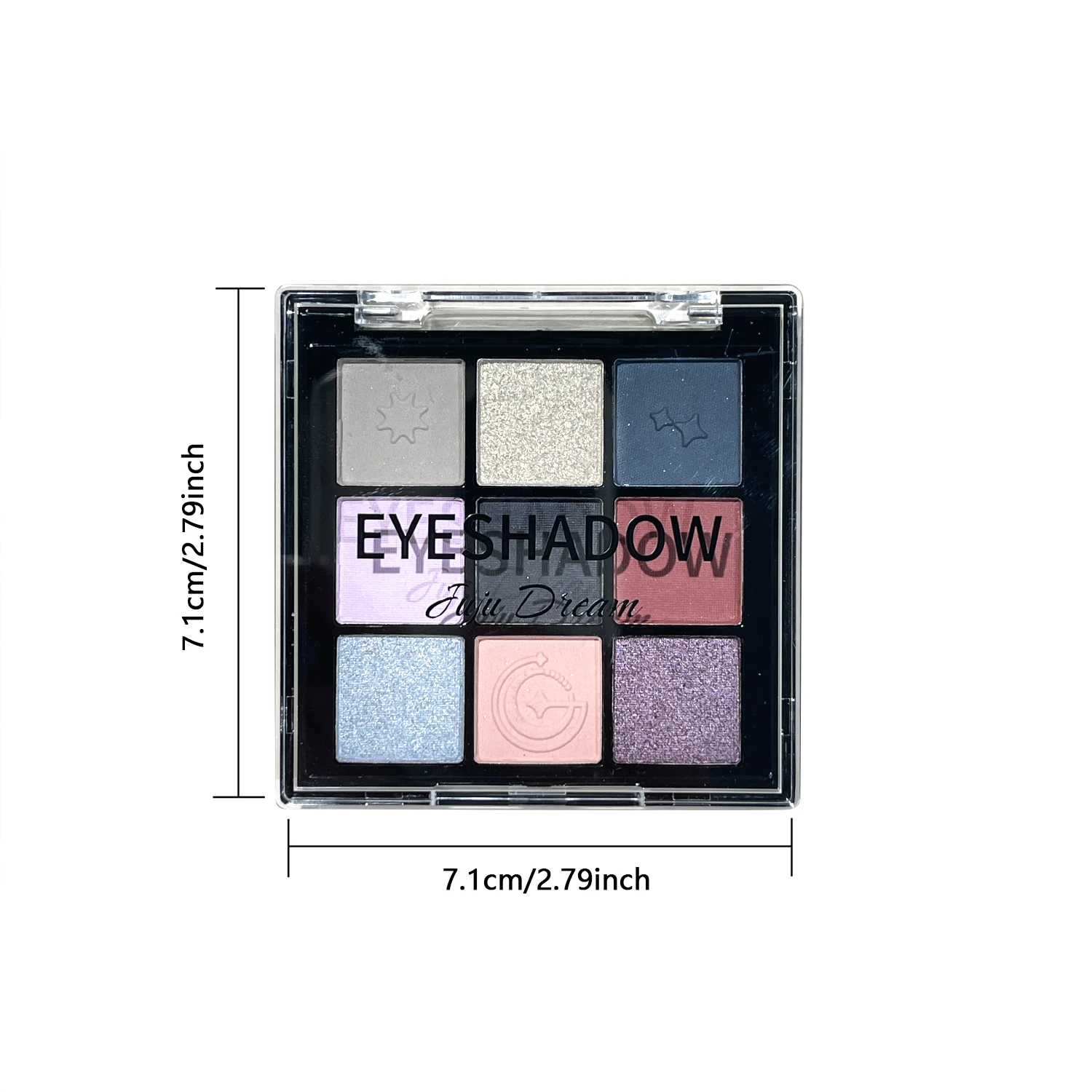 Neunfarbige Lidschatten-Palette, blau, lila, silberfarben, schimmernd, matt, rauchiger Stil, wasserfest, für Bühnenpartys, Performance-Make-up