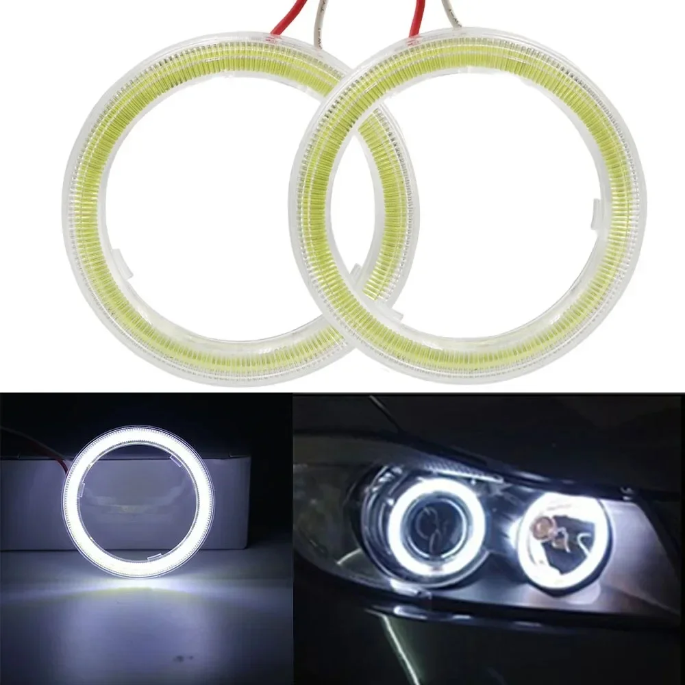 2X60MM 70MM 80MM 90MM 100MM 110MM Auto LED COB Angel Eyes Halo Ring Lampe Tagfahrlicht 12V Nebelscheinwerfer Dekoratives Licht