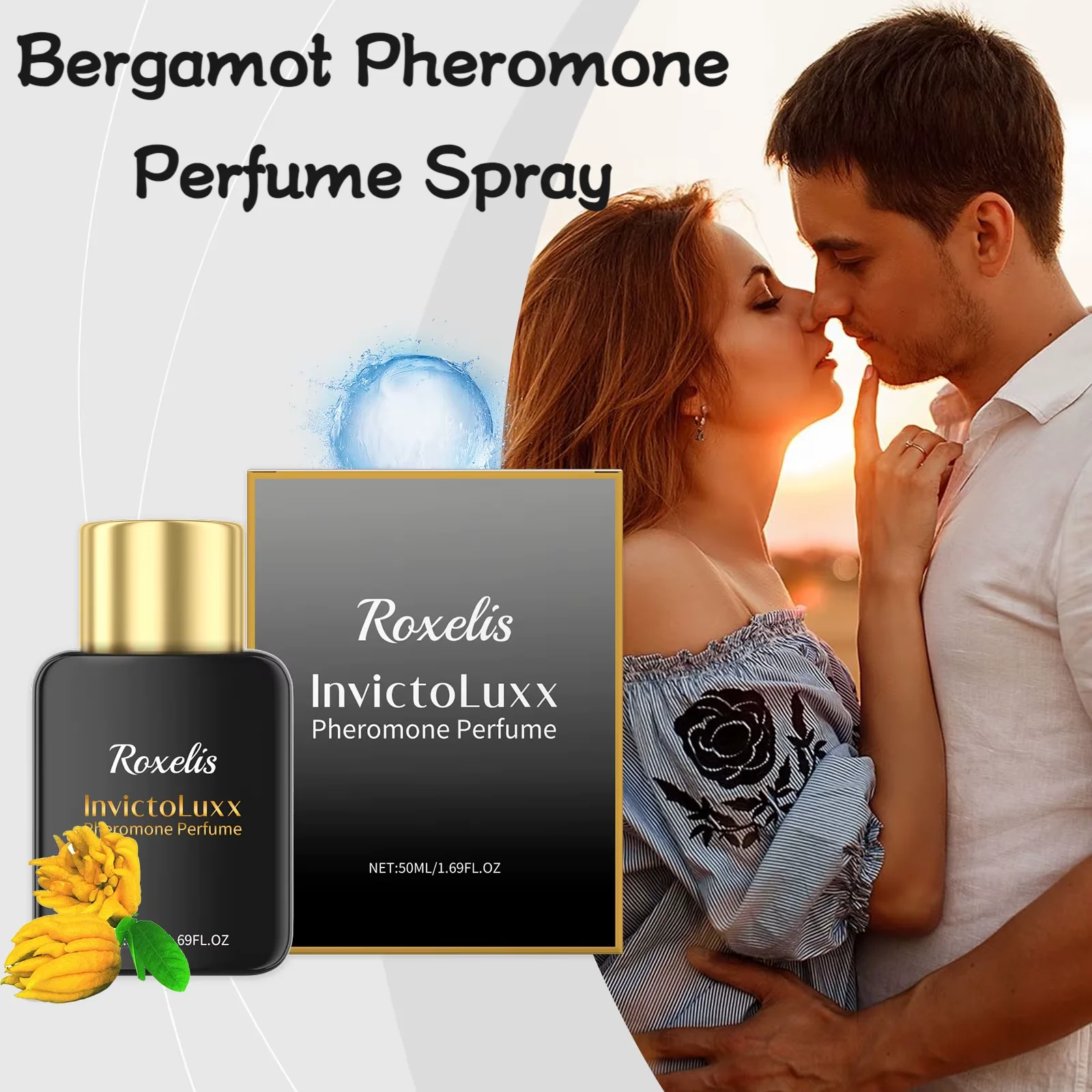

Roxelis 50ml Pheromone Perfume Spray Men Light Fragrance Fresh Increase Charm Flirting Bergamot Scent Dating Glamour Perfume