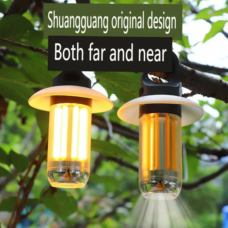 แบบพกพากลางแจ้ง Camping Light ไฟฉาย LED มัลติฟังก์ชั่น USB ชาร์จโคมไฟฉุกเฉินแขวนเต็นท์แขวนแสง