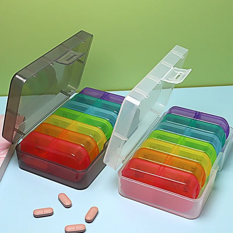 1PC Weekly Pill Case Pillbox 7 Days Medicine Tablet Box Portable Travel Drugs Storage Organizer Secret Compartments Pill Box