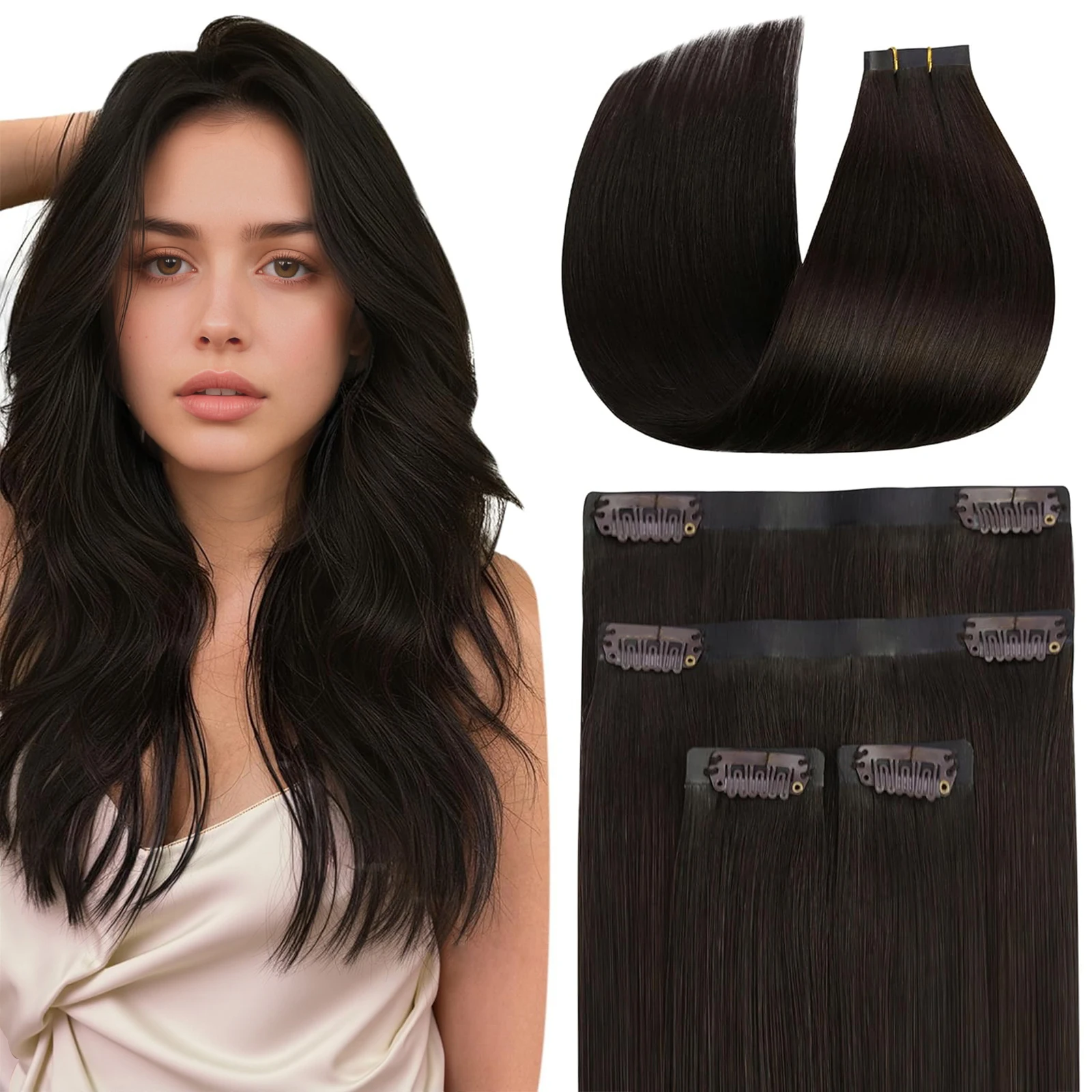 

Ve Sunny Hair, бесшовные заколки для наращивания волос, человеческие волосы, истонченные наращивания волос, наполнители, волосы Remy, добавление толщины, 4 шт., 85 г