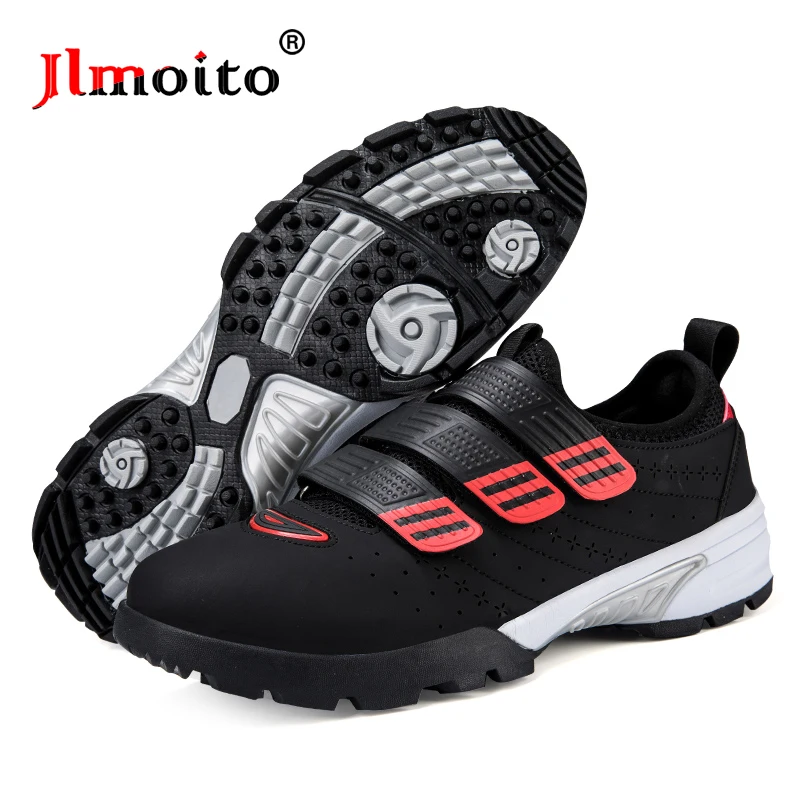 

Men‘s Leather Golf Shoes Quick Lacing Non-slip Spikes Golf Sneakers Golf Training Sneakers Women Golf Athletic Shoes Beginners