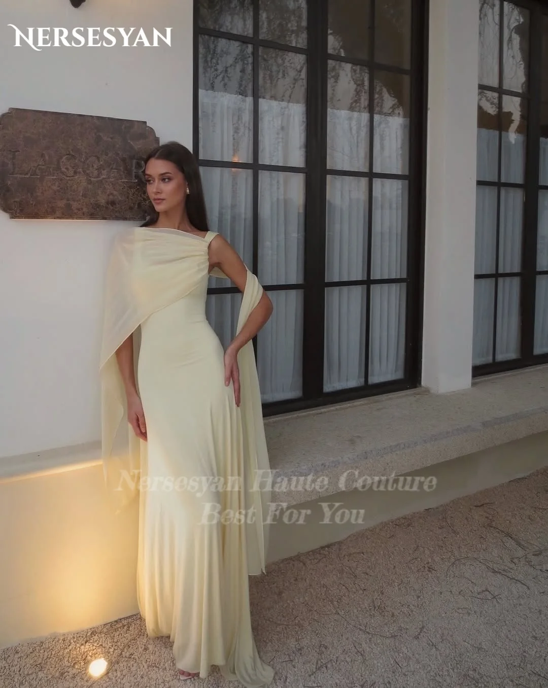 فساتين سهرة أنيقة بحورية البحر من Nersesyan Lemon بياقة مربعة من الساتان فستان رسمي بشريط Bodycon للنساء رداء حفلات مخصص #3