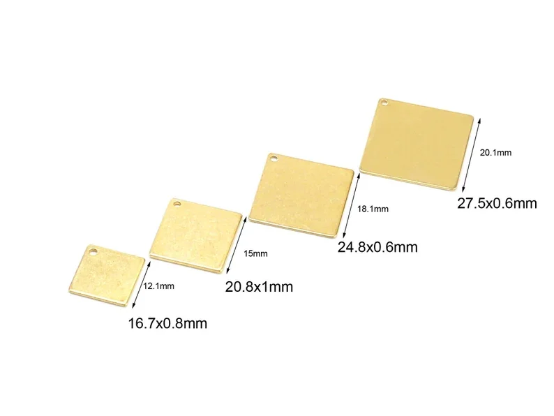 

20 шт квадратные подвески для сережек, Геометрическая латунная фурнитура, 16,7x0,8 мм, подвеска для ожерелья, изготовление ювелирных изделий R2298