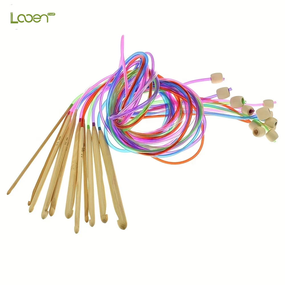 120CM Afghanistan Tunisian Crochet Set, Including Plastic Connecting Cable Crochet Knitting Tool Kit