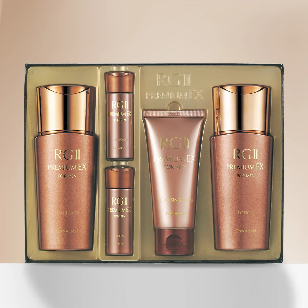 RGII Premium EX For Men's Skin Care Set (Toner + Lotion + Cleansing Foam) + Shopping Bag