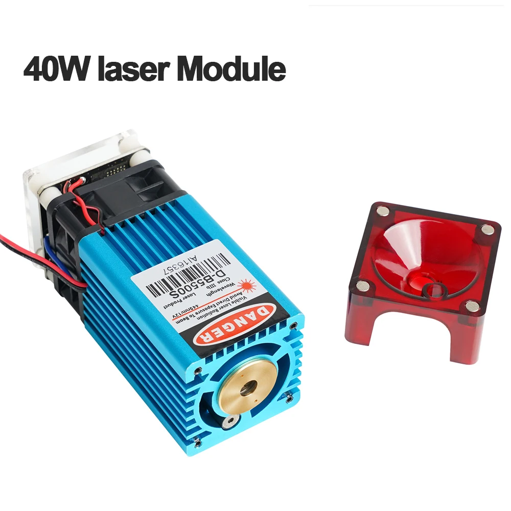 Twotrees 40W laser Module Laser Head 450nm Blue Laser TTL Set 5500mw for Laser Printer Engraving Machine Metal Wood Cutting Tool