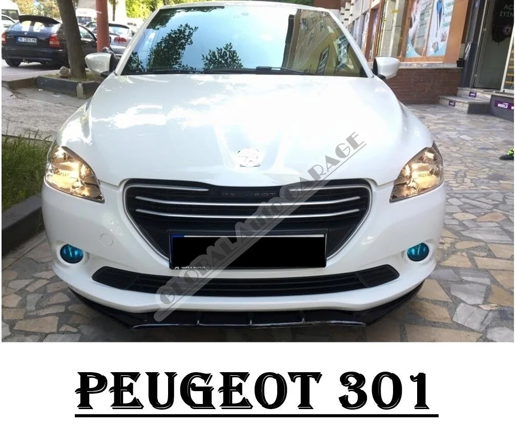 For Peugeot 301 Front Bumper Attachment Lip 2010-2020 Piano Glossy Black Splitter Diffuser Universal Spoiler Bumper Mud Flaps