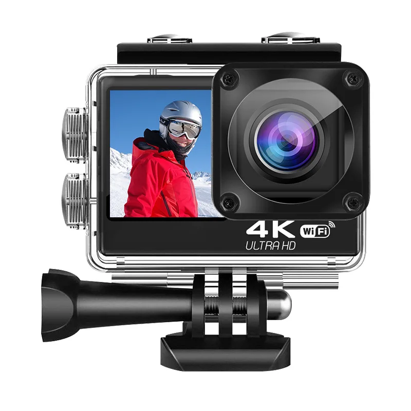 4K UHD 2.0 Inch IPS Screen Bicycle Video Recording Camera Anti-Shake Action Camera 1080P 30FPS Underwater 30M Waterproof Camera