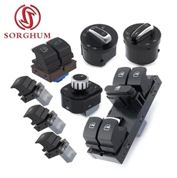 SORGHUM 5ND941431A 5ND941431B For VW Golf 5 6 GTI Mk5 Mk6 Jetta 5 6 Passat B6 Touran Tiguan SEAT Chrome Headlight Window Switch