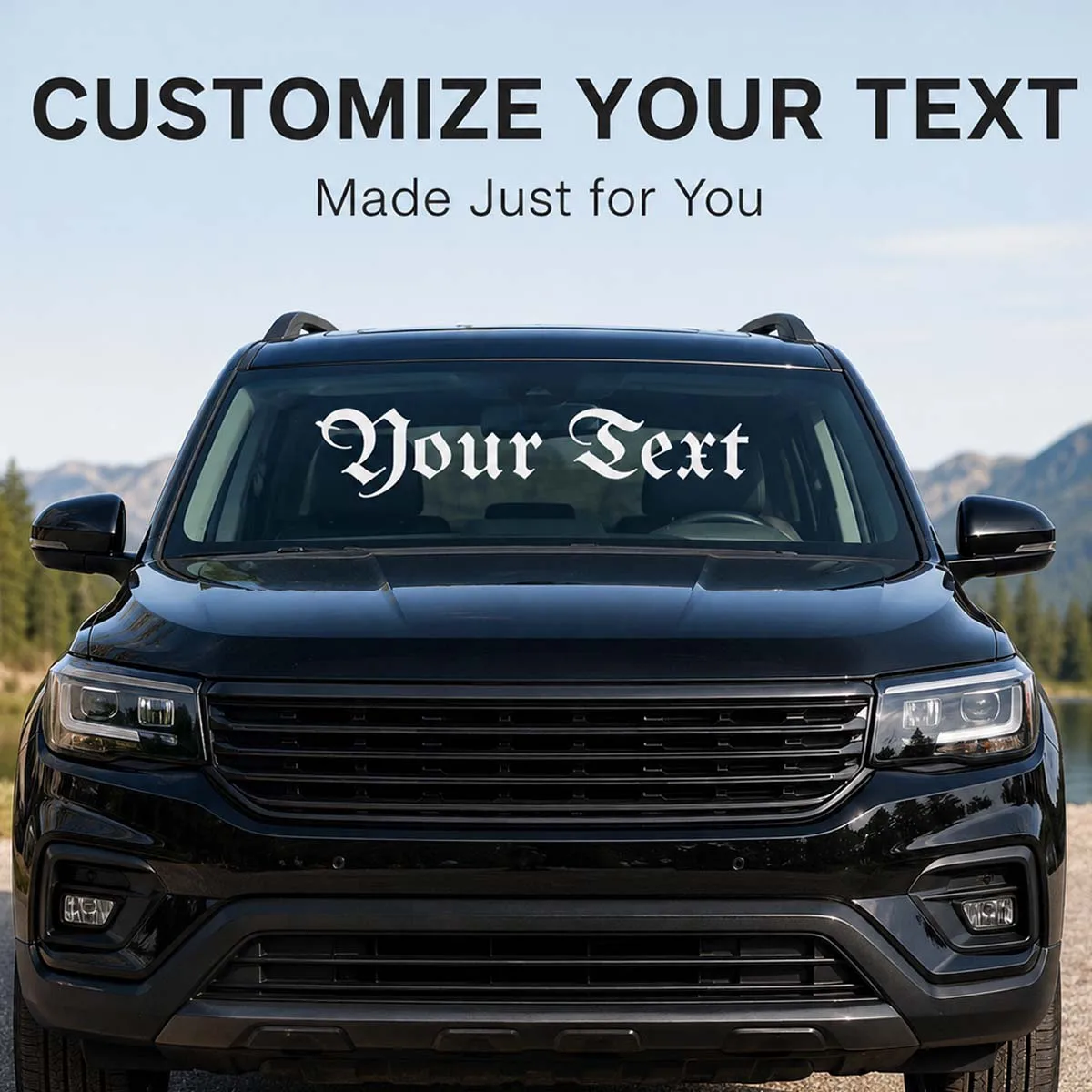 1 personalized customizable car text sticker, letter-themed vinyl sticker, irregular shape, matte finish