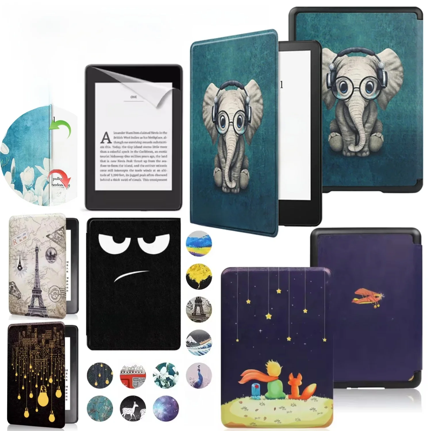 Etui na Kindle Paperwhite 11 generacji 6,8 cala 2021 (M2L3EK/M2L4EK) - Pokrowiec ze skóry PU z Auto Wake/Sleep + Osłona ekranu HD | Obudowa ochronna dla czytnika e-booków — zdjęcie produktu 7