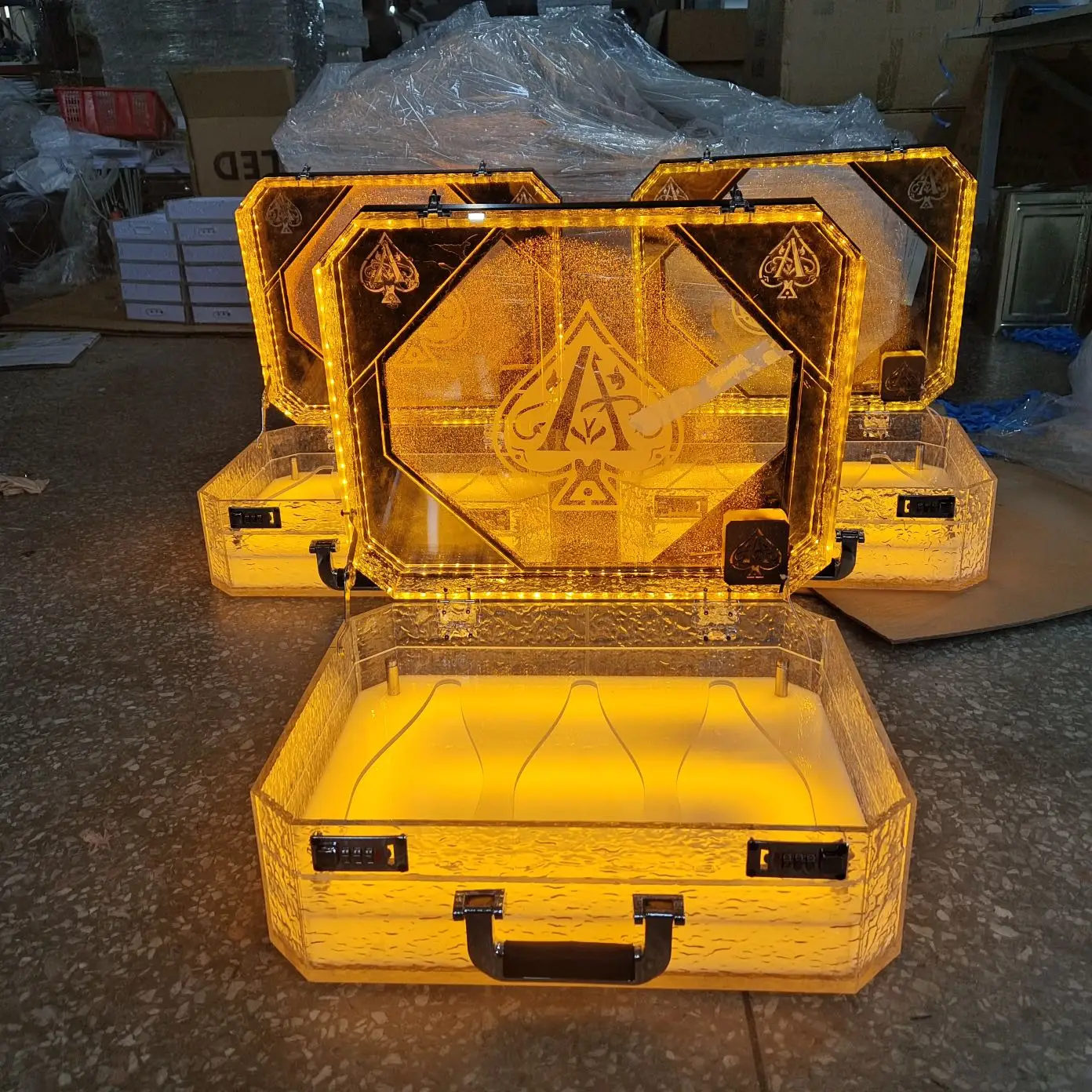 Botella de champán LED con logotipo personalizado