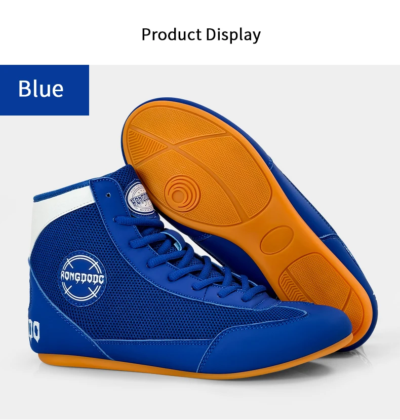 Boxschuhe für Männer und Frauen, MMA-Kickboxen, Komfort-Trainingsschuhe, Wrestling-Schuhe, atmungsaktiv, hoher Schaft mit Knöchelstütze, rutschfeste Sohle – Detail 9